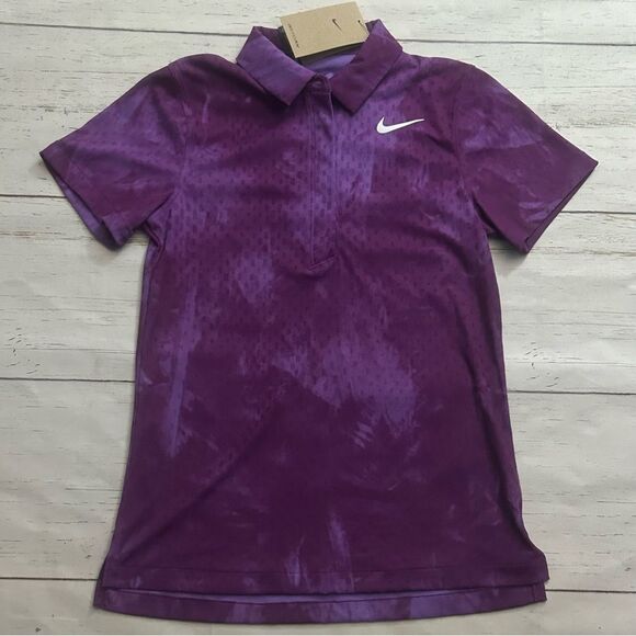 Nike Victory Dri-Fit Womens Short Sleeve Golf Polo Purple Size XS FQ1786-503 - Picture 1 of 8